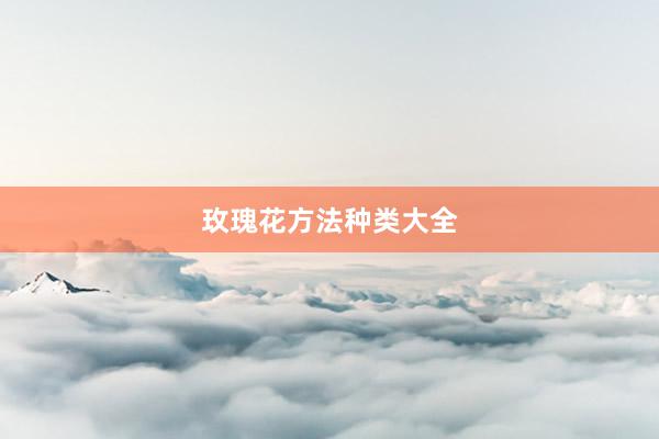 玫瑰花方法种类大全
