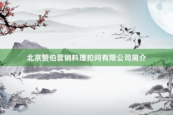 北京赞伯营销料理扣问有限公司简介